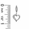 Thumbnail Image 2 of Diamond Accent Heart Dangle Earrings in 10K White Gold