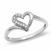 Thumbnail Image 1 of 1/20 CT. T.W. Diamond Heart Outline Ring in 10K White Gold