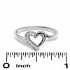 Thumbnail Image 2 of 1/20 CT. T.W. Diamond Heart Outline Ring in 10K White Gold