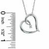 Thumbnail Image 2 of 1/20 CT. Diamond Solitaire Tilted Heart Pendant in Sterling Silver