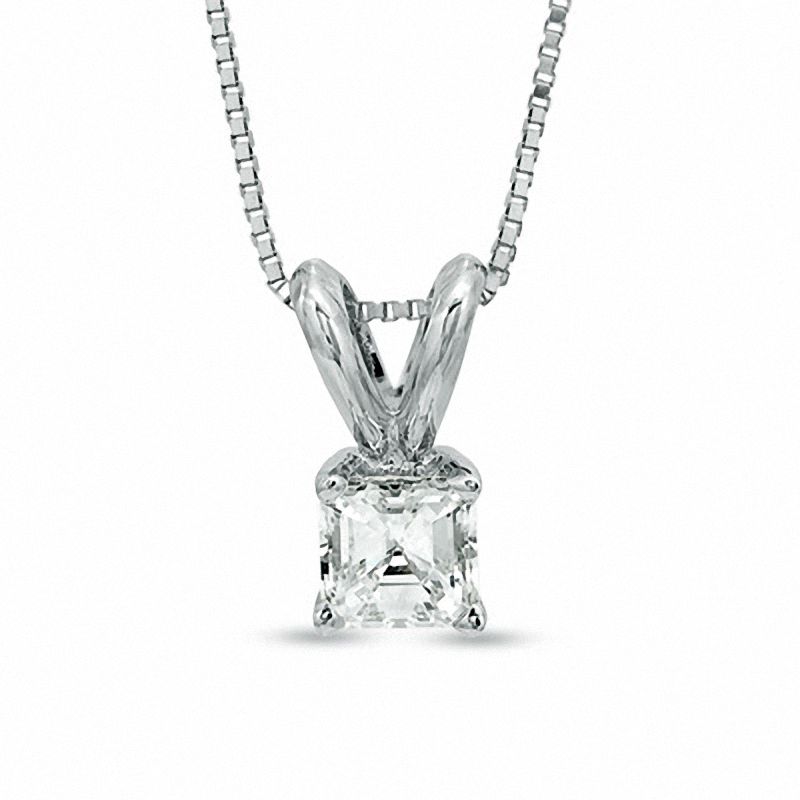 1 2 Ct Certified Asscher Cut Diamond Solitaire Pendant In Platinum Certified Asscher Cut Diamond Solitaire Pendant In Platinum I Vs2