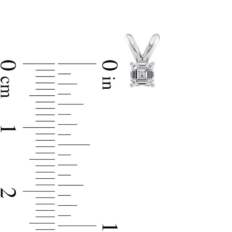 1/4 CT. Certified Asscher-Cut Diamond Solitaire Pendant in Platinum (I/VS2)