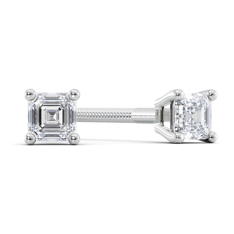 1/4 CT. T.W. Certified Asscher-Cut Diamond Solitaire Stud Earrings in Platinum (I/VS2)