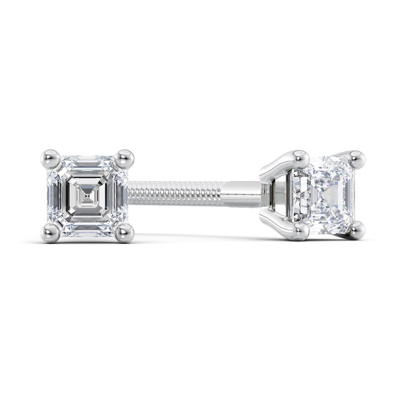 1/4 CT. T.W. Certified Asscher-Cut Diamond Solitaire Stud Earrings in Platinum (I/VS2)