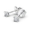 Thumbnail Image 2 of 1/4 CT. T.W. Certified Asscher-Cut Diamond Solitaire Stud Earrings in Platinum (I/VS2)
