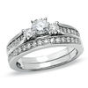 Thumbnail Image 1 of 3/4 CT. T.W. Diamond Three Stone Bridal Set in 14K White Gold