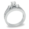 Thumbnail Image 2 of 3/4 CT. T.W. Diamond Three Stone Bridal Set in 14K White Gold
