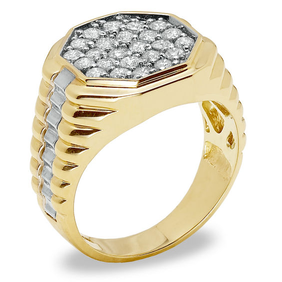 Men's 1 CT. T.W. Diamond Fashion Ring in 10K Gold | Zales