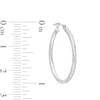 Thumbnail Image 3 of 14K White Gold 25mm Diamond-Cut Hinged Hoop Earrings