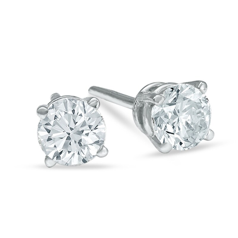 Main Image 1 of 1/5 CT. T.W. Diamond Solitaire Stud Earrings in 14K White Gold