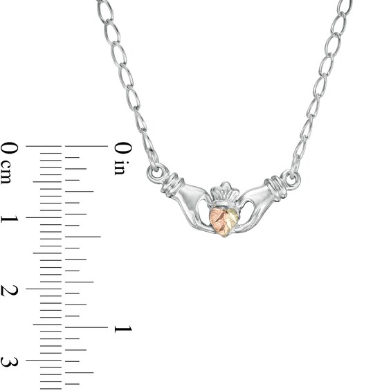 Black Hills Gold Claddagh Necklace in Sterling Silver - 16.75" Black Hills Gold Claddagh Necklace in Sterling Silver - 16.75"