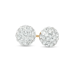 14K Gold Crystal Ball Stud Earrings
