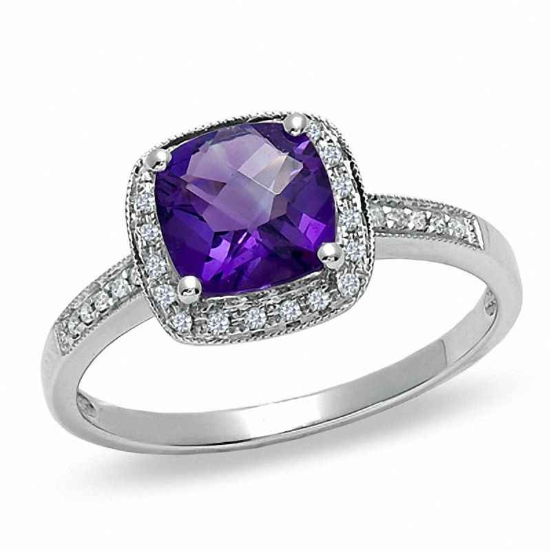 amethyst engagement rings white gold amethyst engagement rings white gold