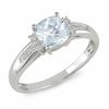 Thumbnail Image 0 of Cushion-Cut Aquamarine and Diamond Engagement Ring in 10K White Gold