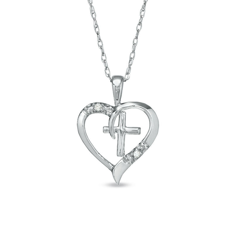 0.96 CT. T.W. Diamond Heart Pendant in 14K White Gold - Sam's Club