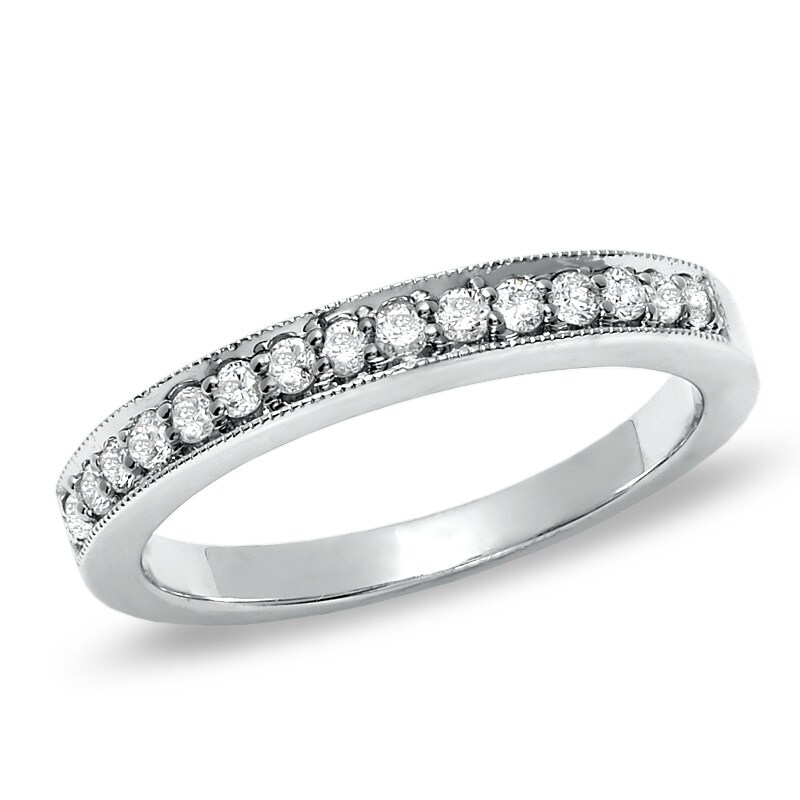 Main Image 1 of 1/4 CT. T.W. Diamond Stackable Band in 14K White Gold