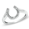 Thumbnail Image 0 of Diamond Accent Horseshoe Ring in 10K White Gold