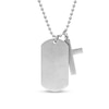 Thumbnail Image 2 of Men's Cross and Dog Tag Pendant with Carbon fiber Inlay in Stainless Steel - 22"