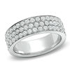 Thumbnail Image 1 of 1-1/2 CT. T.W. Diamond Triple Row Anniversary Band in 14K White Gold