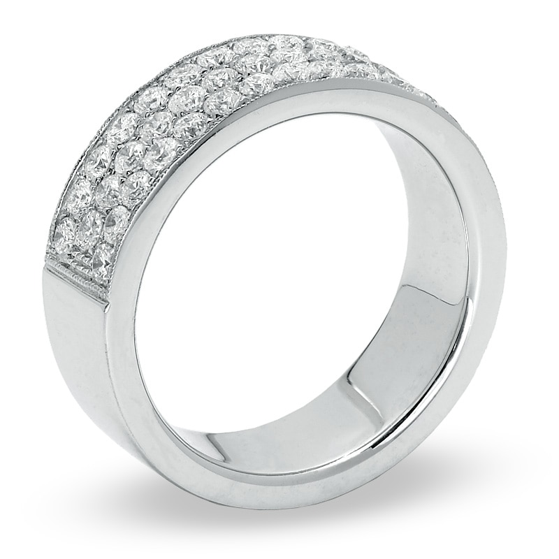 Main Image 2 of 1-1/2 CT. T.W. Diamond Triple Row Anniversary Band in 14K White Gold