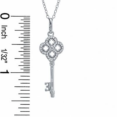 STUNNING!! 18'' LONG OPEN CLOVER NECKLACE W/ LAB DIAMOND/925 STERLING SILVER 
