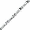 Thumbnail Image 1 of 1/4 CT. T.W. Diamond "X" Necklace in Sterling Silver