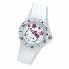 Thumbnail Image 0 of Hello Kitty® White Strap Watch with Pink Sapphire White Dial (Model: HWL1155WHITE)