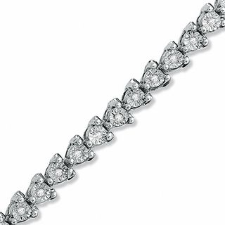 1/4 CT. T.W. Diamond Line Bracelet in Sterling Silver