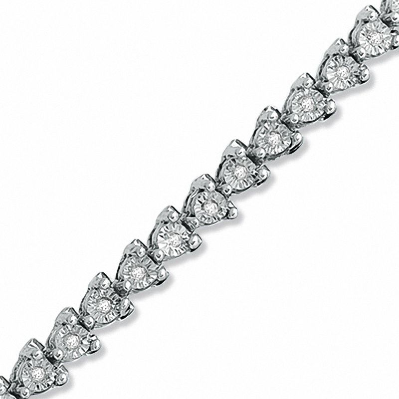 1/4 CT. T.W. Diamond Line Bracelet in Sterling Silver with 360