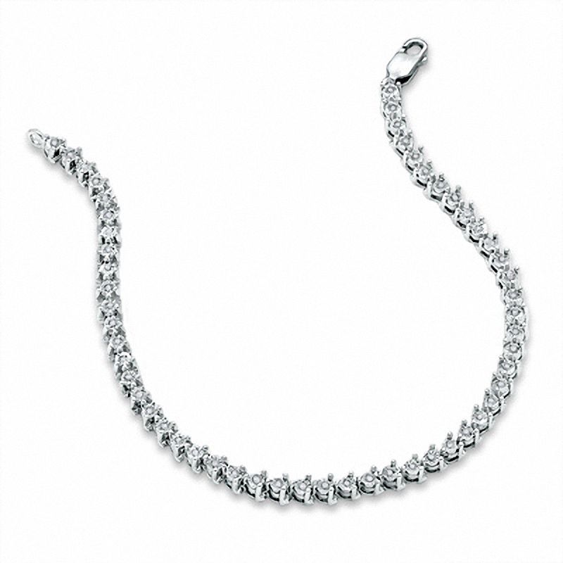 1/4 CT. T.W. Diamond Line Bracelet in Sterling Silver