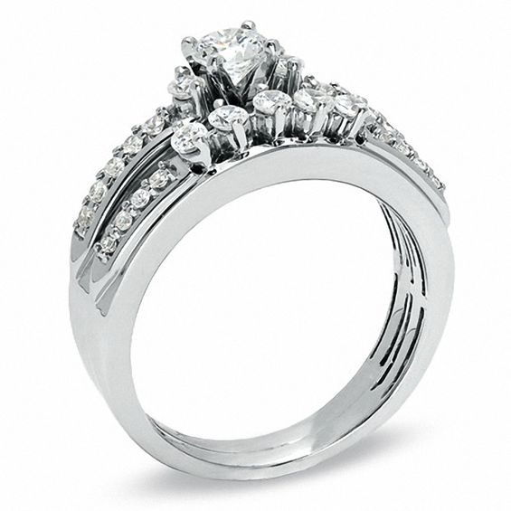 3/4 CT. T.w. Diamond Bridal Set in 14K White Gold