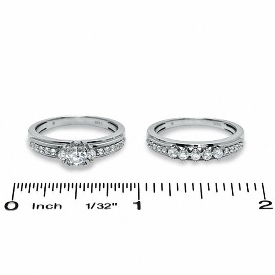 3/4 CT. T.w. Diamond Bridal Set in 14K White Gold