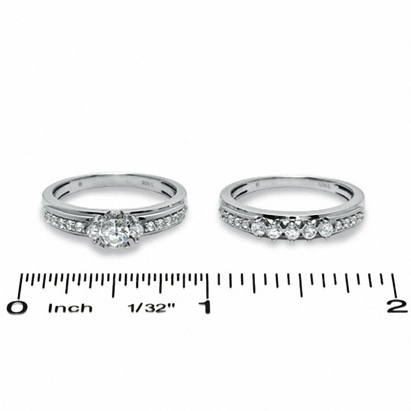 Main Image 3 of 3/4 CT. T.W. Diamond Bridal Set in 14K White Gold