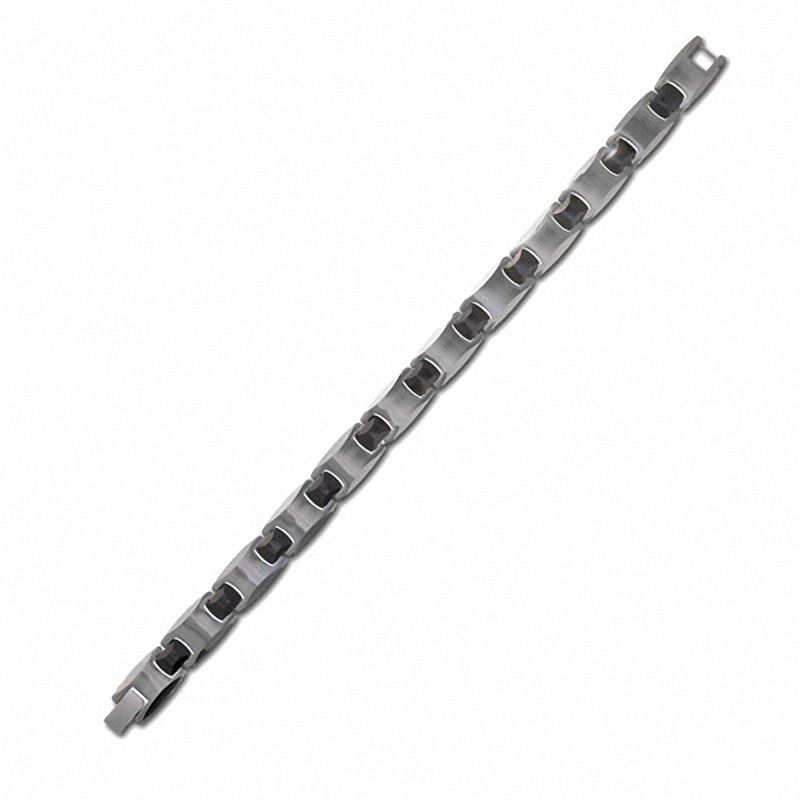 Main Image 1 of Men's Black Tungsten and Ceramic Bracelet