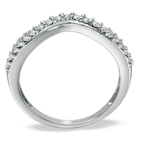 1/3 CT. T.w. Diamond PavÃ© Double Twist Contour Band in 14K White Gold