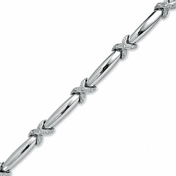1/4 CT. T.w. Diamond "X" Necklace in Sterling Silver