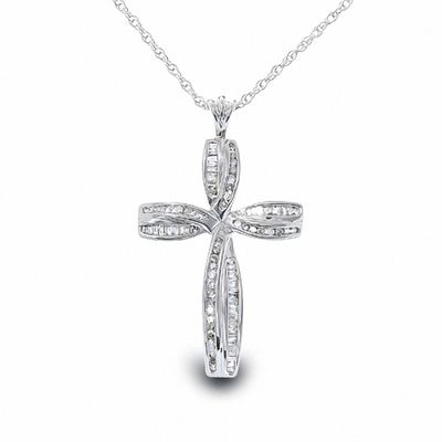 Silver Cross Diamond Pendant