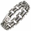 Thumbnail Image 0 of Men's 1/6 CT. T.W. Diamond Bracelet in Stainless Steel and Black Resin - 8.5"