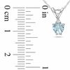 Thumbnail Image 1 of 5.0mm Heart-Shaped Aquamarine Pendant in 10K White Gold with Diamond Accent - 17"