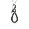 Thumbnail Image 0 of Black Diamond Accent Swirled Knot Pendant in Sterling Silver