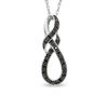 Thumbnail Image 1 of Black Diamond Accent Swirled Knot Pendant in Sterling Silver