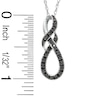 Thumbnail Image 1 of Black Diamond Accent Swirled Knot Pendant in Sterling Silver