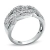 Thumbnail Image 2 of 1/2 CT. T.W. Round and Baguette Diamond Swirl Band in 10K White Gold - Size 7