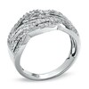 Thumbnail Image 1 of 1/2 CT. T.W. Round and Baguette Diamond Swirl Band in 10K White Gold - Size 7