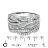 Thumbnail Image 2 of 1/2 CT. T.W. Round and Baguette Diamond Swirl Band in 10K White Gold - Size 7