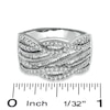 Thumbnail Image 3 of 1/2 CT. T.W. Round and Baguette Diamond Swirl Band in 10K White Gold - Size 7
