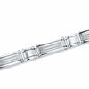 Thumbnail Image 1 of 1/4 CT. T.W. Diamond Double Row Stainless Steel Link Bracelet - 8.5"