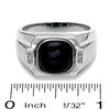 Thumbnail Image 3 of Men's Flip Onyx and Gray Cat's Eye Ring in Sterling Silver with Diamond Accents