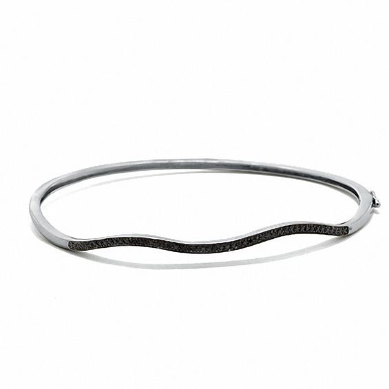 1/7 CT. T.w. Diamond Wavy Bangle in Sterling Silver