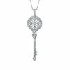 Thumbnail Image 1 of 1/10 CT. T.W. Diamond Vintage Key Pendant in Sterling Silver